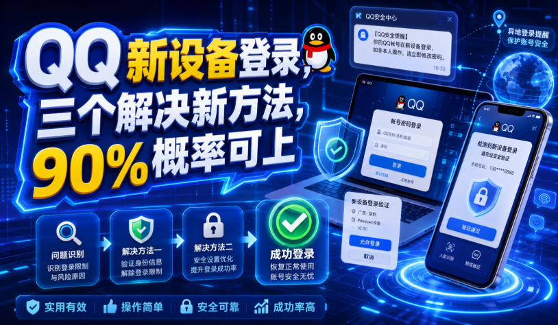 QQ新设备登录，三个解决新方法，90%概率可上-Selene网创网