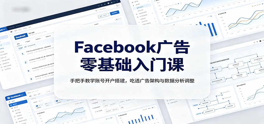 Facebook广告零基础入门课：手把手教学账号开户搭建，吃透广告架构与数据分析调整-Selene网创网