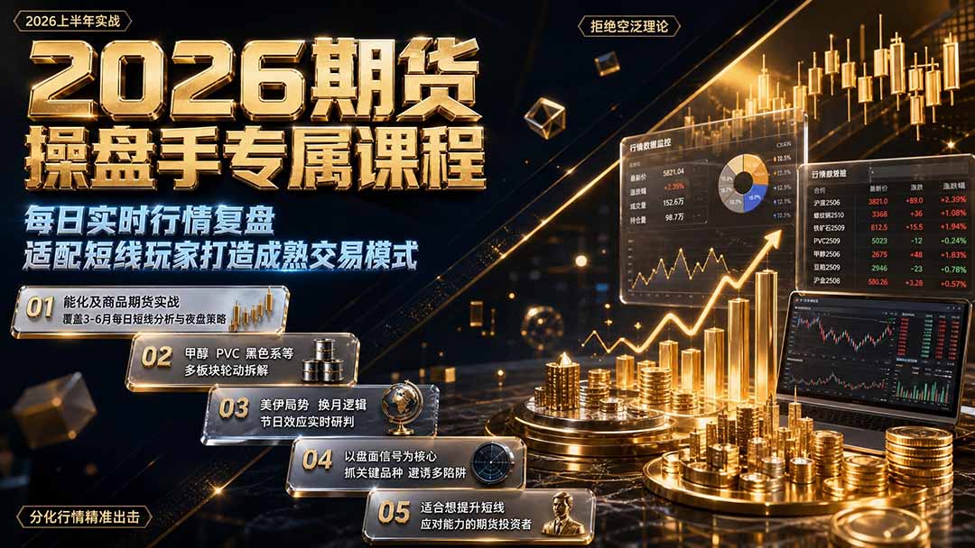 2026期货操盘手专属课程-更新8月，每日实时行情复盘，适配短线玩家打造成熟交易模式-Selene网创网