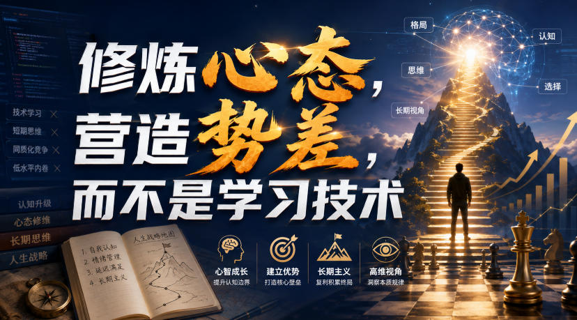 付费文章:修炼心态,营造势差,而不是学习技术-Selene网创网