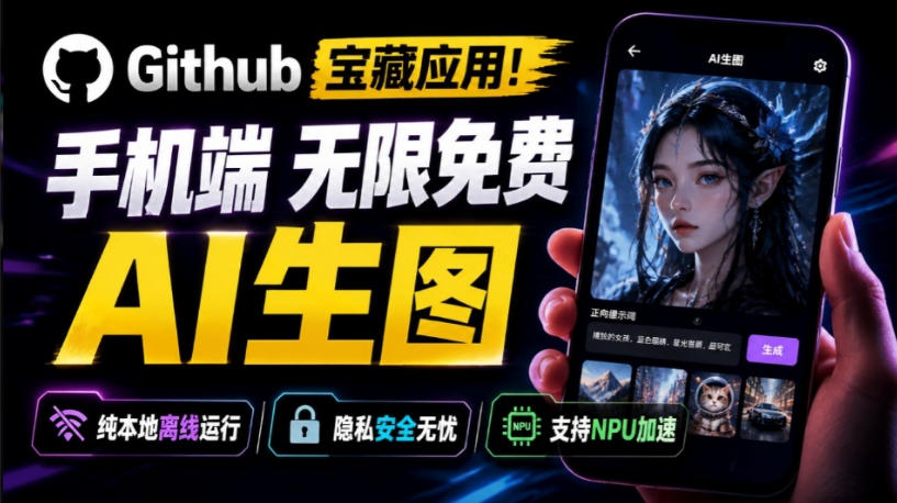 Github宝藏应用！手机端无限免费AI生图，纯本地离线运行，支持NPU加速斩获3.1k stars，local-dream-Selene网创网