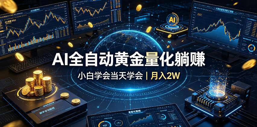 AI全自动黄金量化躺賺：小白学会当天学会，月入2W！【揭秘】-Selene网创网