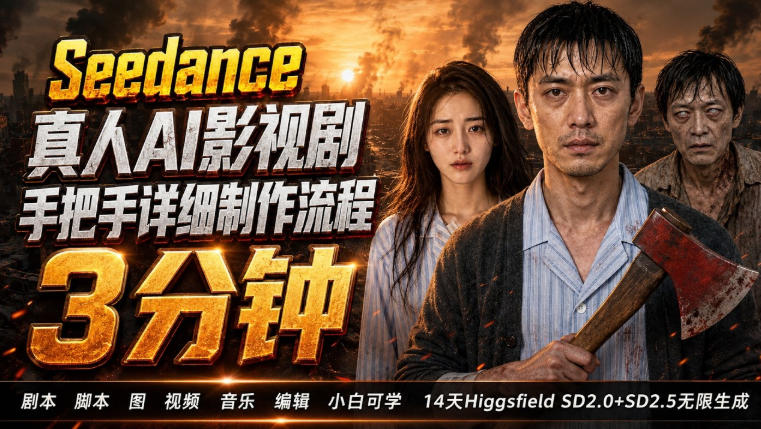3分钟真人AI影视剧怎么做？SD 2.0手把手完整制作流程｜Higgsfield 14天SD 2.0/2.5无限生成-Selene网创网