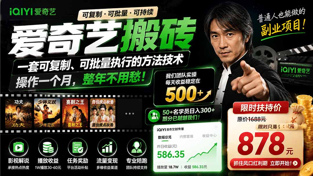 爱奇艺搬砖,一套可复制、可批量执行的方法技术。操作一个月,整年不用愁!-Selene网创网